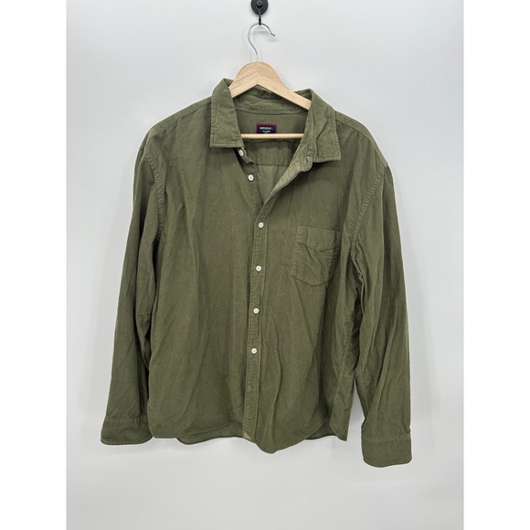 UNTUCKit Other - UNTUCKit Caprone Corduroy Shirt Mens 2XL Olive Green Button Up Slim